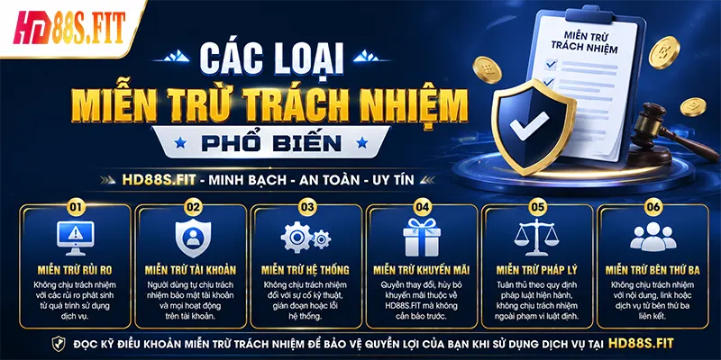Các Loại Miễn Trừ Trách Nhiệm Phổ Biến